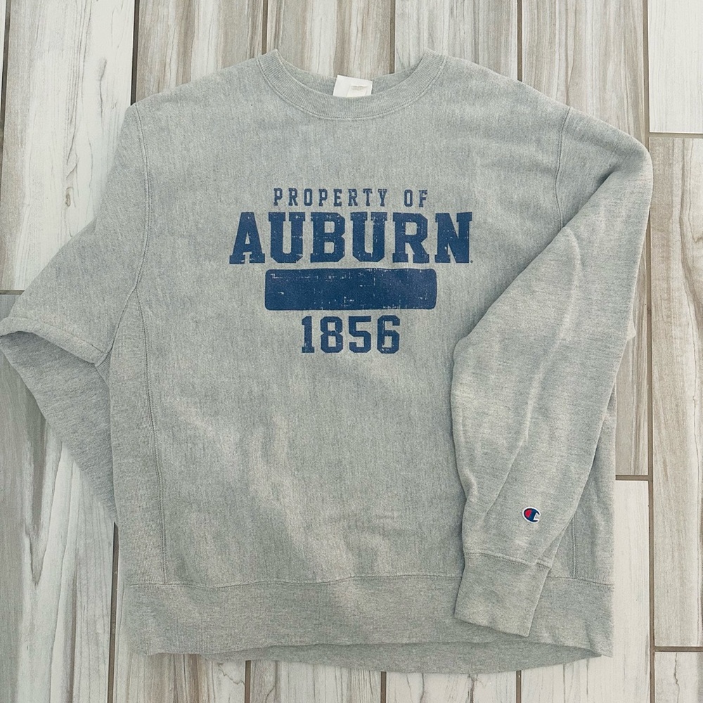 Champion: Auburn University, Reverse Weave Sweatshirt, Gray, Large